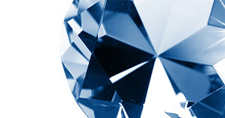 a blue diamond shaped object on a white background