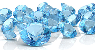 a group of blue diamonds on a white background