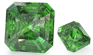 two green diamonds sitting next to each other