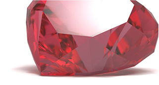 a red diamond on a white background