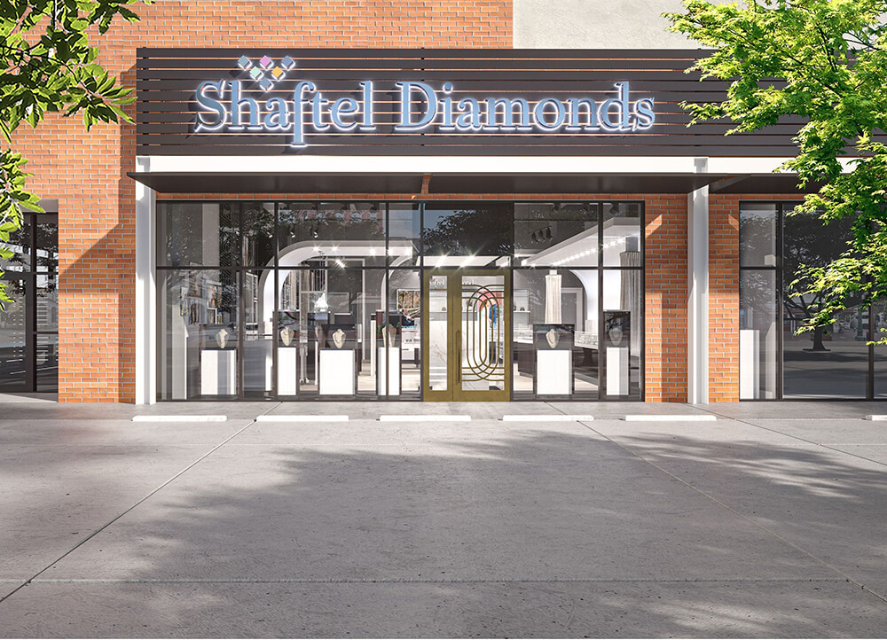 the front entrance to a diamond's store