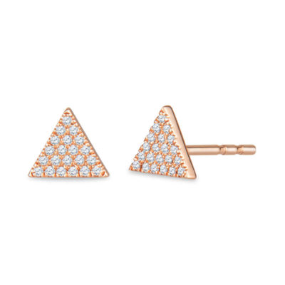 a pair of earrings with diamonds on them
