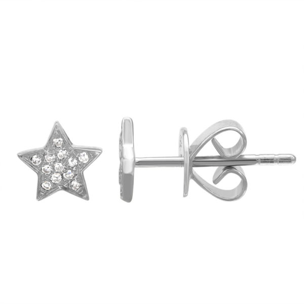 a pair of earrings with a star design