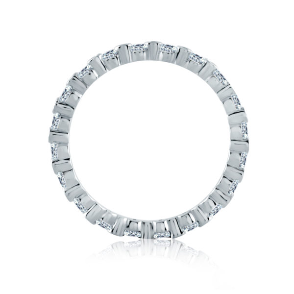 a white gold diamond ring on a white background