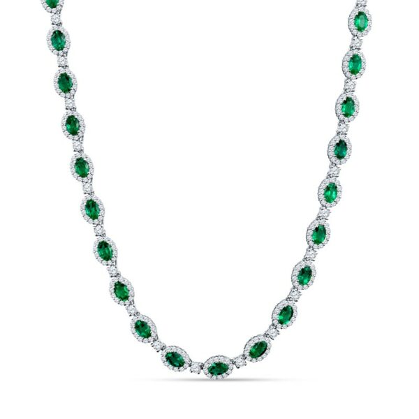 an emerald and diamond necklace