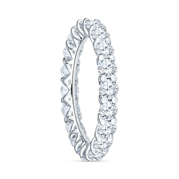 a white gold ring with round diamonds