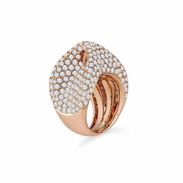 an 18k rose gold and diamond ring
