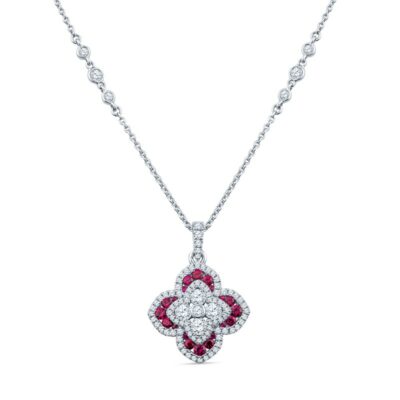 a diamond and ruby necklace
