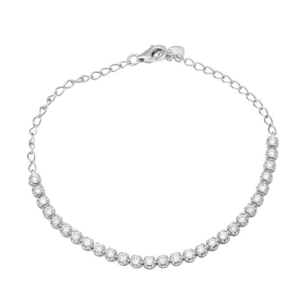 a silver bracelet with small beads