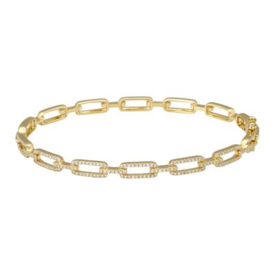 a gold bracelet with diamonds on it