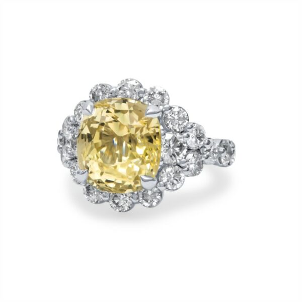 a fancy yellow diamond ring
