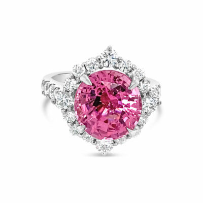 a pink and white diamond ring