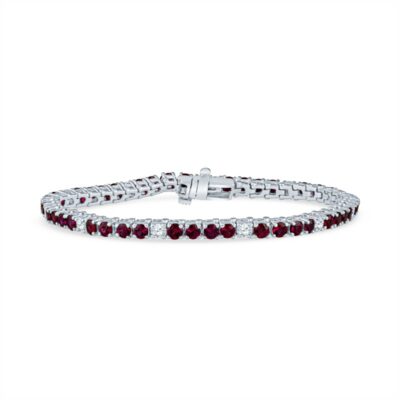 a red and white diamond tennis bracelet