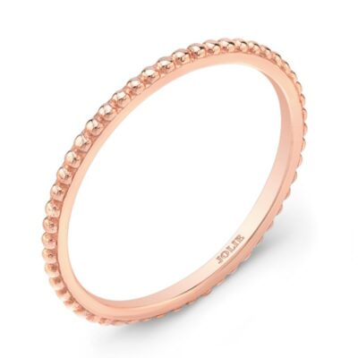 a rose gold ring with beaded edges