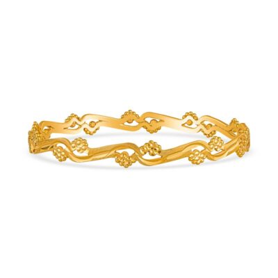a gold bracelet with intricate designs