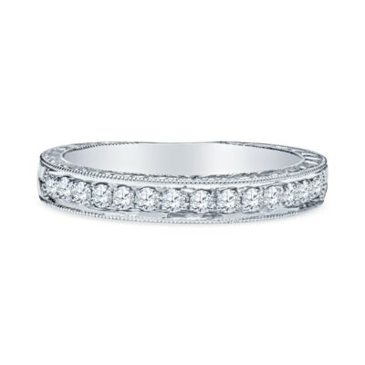 a wedding ring with diamonds on the side