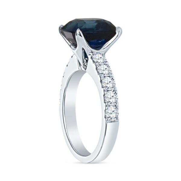 a diamond ring with a black stone in the center