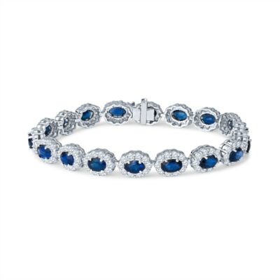 a bracelet with blue stones on it