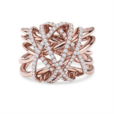 a rose gold and diamond ring