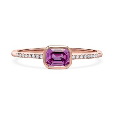 a pink sapphire and diamond ring