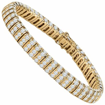 a gold bracelet with diamonds