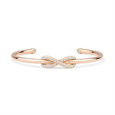 a rose gold bracelet with diamonds