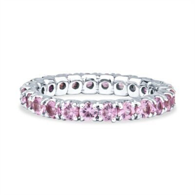 a pink tourmaline ring with white diamonds