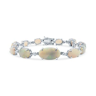a bracelet with opalite stones on it