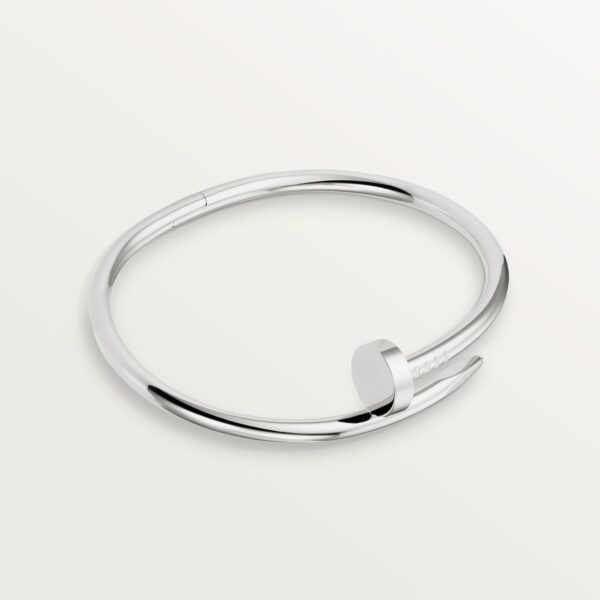 a silver ring with two curved bars on it