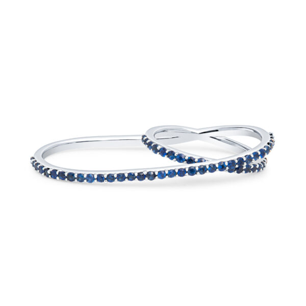 two blue sapphire bracelets on a white background