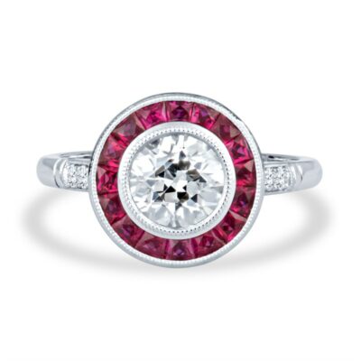 a pink and white diamond ring