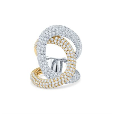 a ring with two rows of diamonds on it