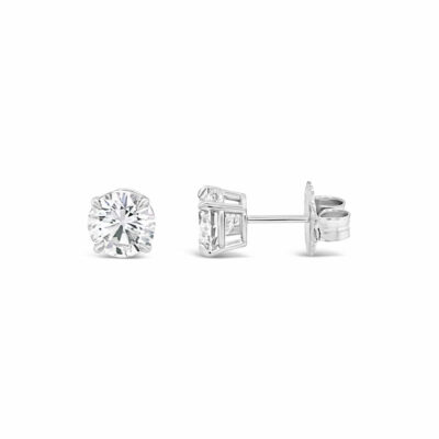 a pair of diamond earrings