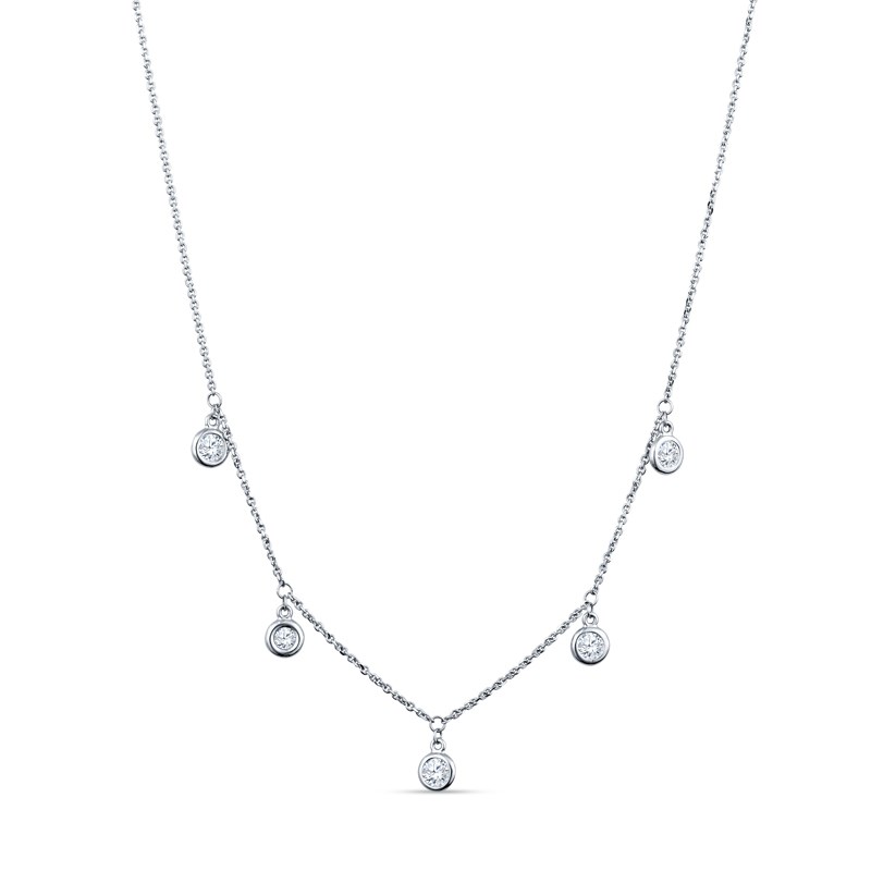Five Station Diamond Dangle Necklace - Shaftel Diamonds