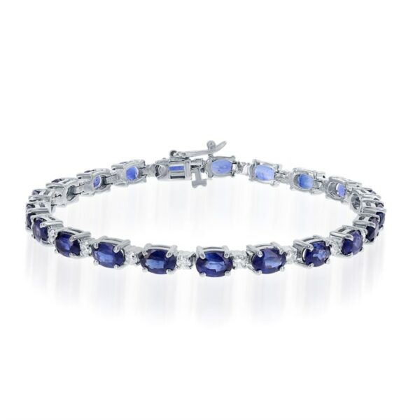 a bracelet with blue sapphire stones