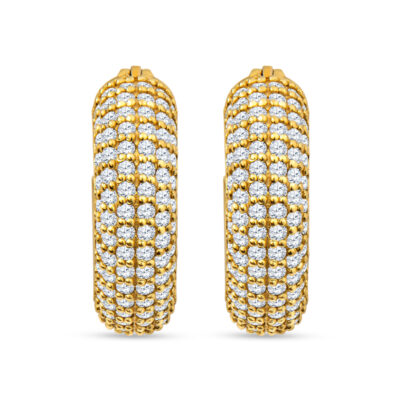 pair of gold and diamond earrings