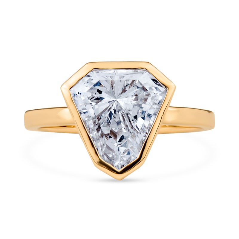Beautiful Platinum with Asscher & Shield Diamond Engagement Ring - $70