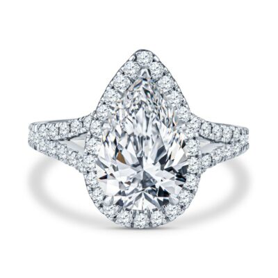 a pear shaped diamond engagement ring