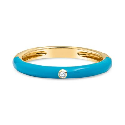 a gold and blue bracelet with a diamond