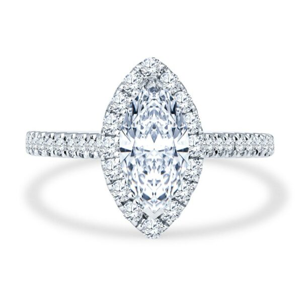 an oval cut diamond ring with pave set shoulders