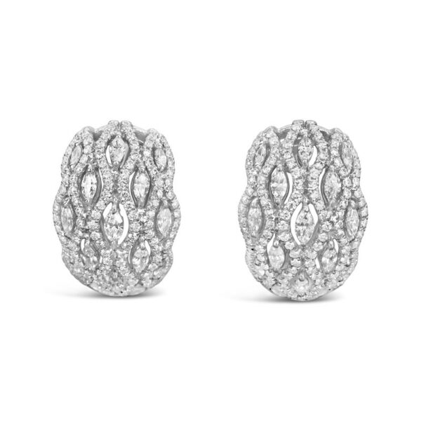 pair of white gold and diamond earrings