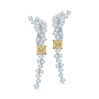 two tone gold and diamond earrings