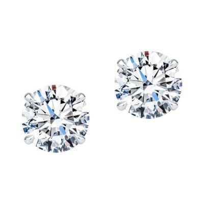 two pairs of diamond stud earrings