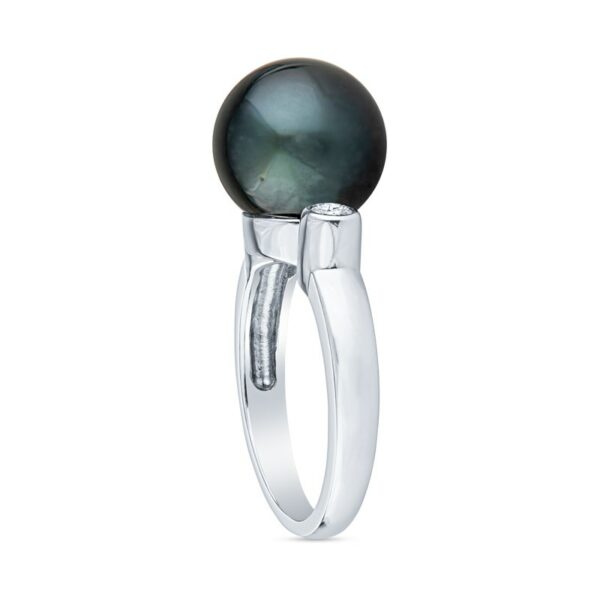 a ring with a black pearl on it