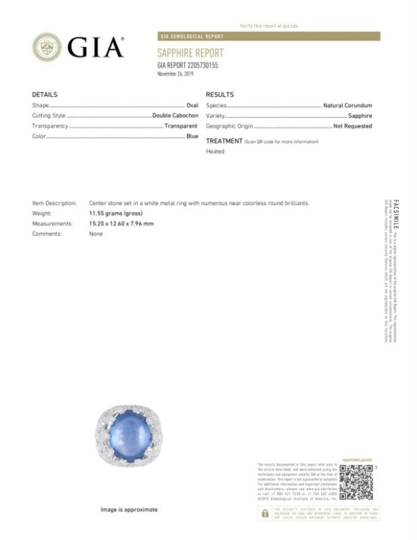 a certificate for a sapphire report