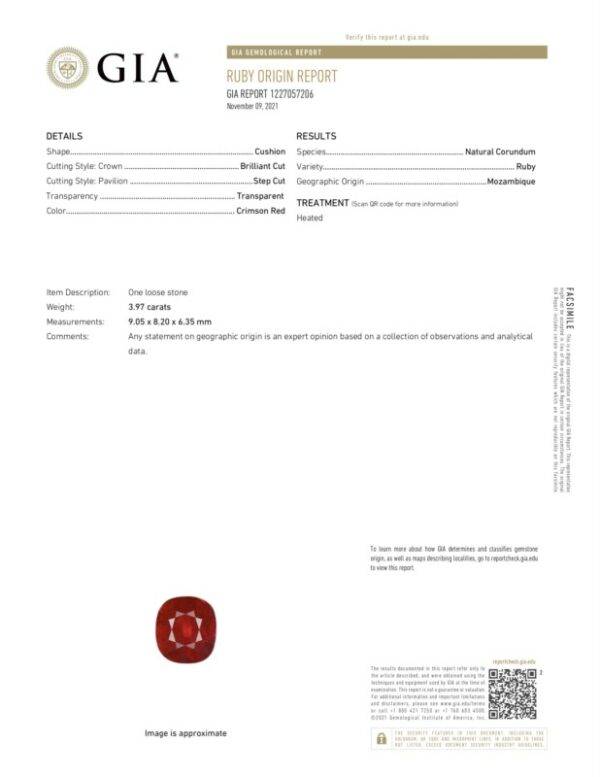 a red and white letterhead with the words, ruby origin report