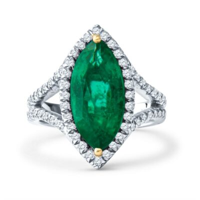 an emerald and diamond ring