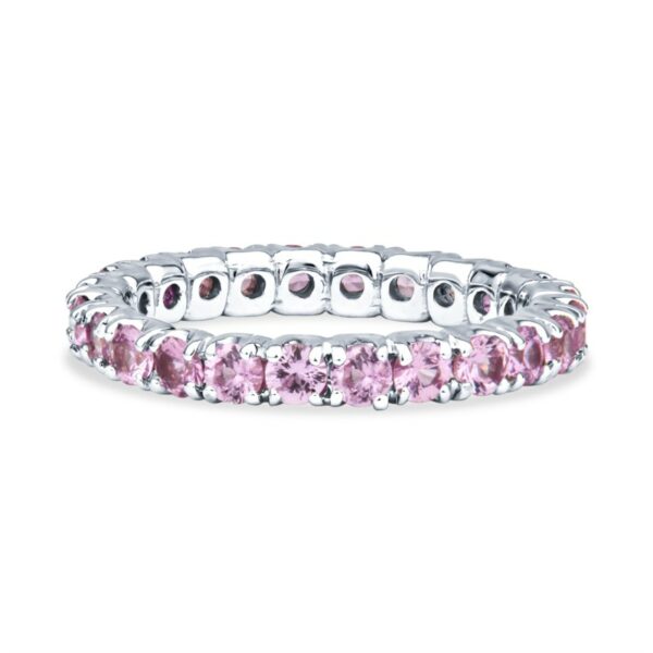 a pink tourmaline ring with white diamonds