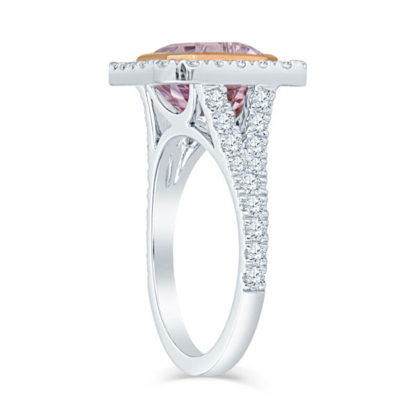 a pink diamond and white gold ring