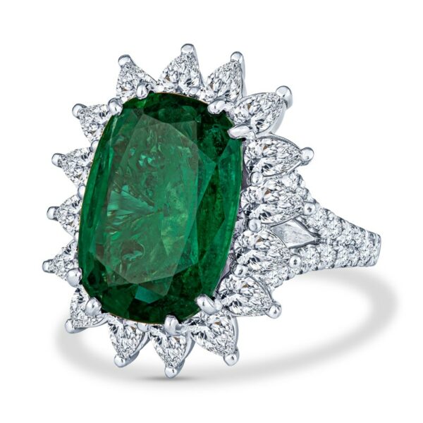an emerald and diamond ring